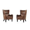 Wingback Accent Chairs with Nailhead Trim and High Back,Microfiber Club Chair with Armrests,Polyester Accent Chair for Living Room-Koiai - 2 of 4