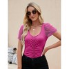 Women's Square Neck Mesh Panel Blouse Delicate Sheer Accent Top for Parties, Dates Everyday Elegance - 3 of 4