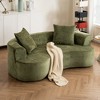 Moon-Shaped Sofa with Deep Seat, Modern Chenille Fabric Sleeper Sofa, Non-Assembly Foam Compression Sofa, Yellow/Green - ModernLuxe - 2 of 4
