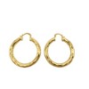 Adornia 14k Gold Plated Hammered Tube Hoop Earrings - 3 of 3