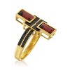 Ross-Simons 2.40 ct. t.w. Burgundy Garnet and .10 ct. t.w. Black Spinel Ring in 18kt Gold Over Sterling - 3 of 4