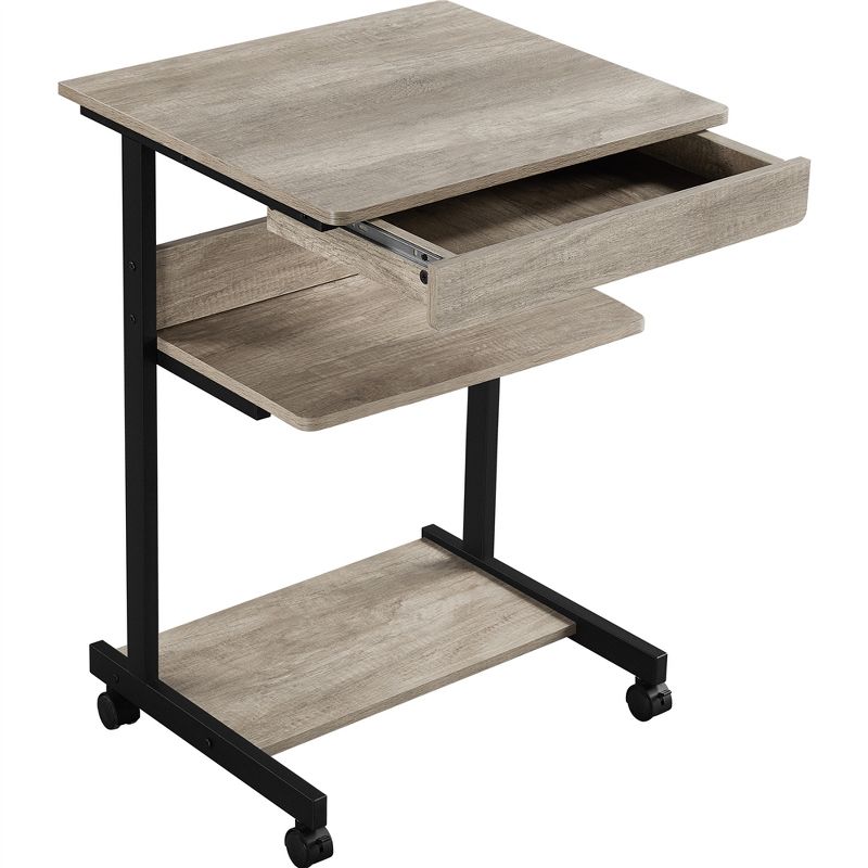 Yaheetech Rolling Laptop Computer Desk Student Bedside Table, 1 of 8