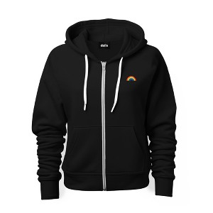 Dalix Rainbow Embroidered Zip Hoodie Fleece Long Sleeve Pocket Warm Soft Mens - 1 of 4