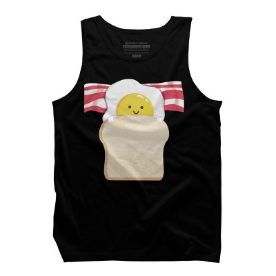 Men's Design By Humans Cute Cartoon Sunny Egg, Toast, Bacon By radiomode Tank Top
