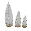 Option 2 10.0 Inch White Bristle Tree With Gold Bells Christmas  Wooden Base Bottle Brush Trees - 3 of 3