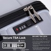 Gulches Hardshell Suitcase Spinner Wheels PP Luggage Sets Lightweight Suitcase with TSA Lock,3-Piece Set (20/24/28) ,Silver - 4 of 4