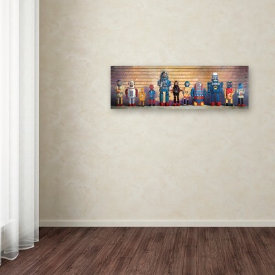 Sci-Fi Robots Police Line-Up Framed Canvas Art