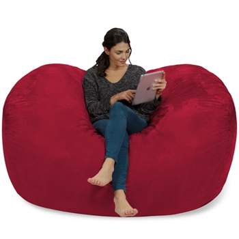 5' Large Bean Bag Chair With Memory Foam Filling And Washable Cover Red -  Relax Sacks : Target