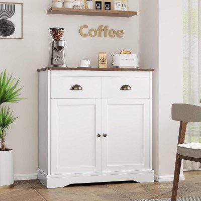 Sideboard, kitchen cabinet with arms and legs, 2 doors and 2 drawers, adjustable shelf, kitchen furniture, buffet unit for kitchen
