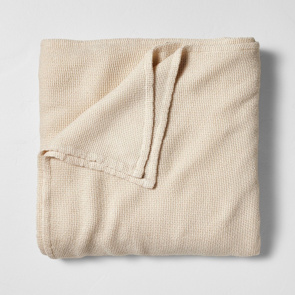 King Micro Waffle Bed Blanket Natural - Casaluna™: OEKO-TEX Certified, Lyocell & Cotton, Machine Washable