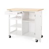 1 Door 1 Storage Drawer Kitchen Island Utility Storage Cart with wheels-Christopher Knight Home - 2 of 4