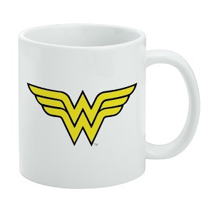 Wonder Woman Classic Logo Ceramic Coffee Mug  Novelty Gift Mugs for Coffee  Tea and Hot Drinks  11oz  White - 1 of 4
