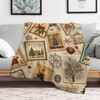 FIONECA Vintage Christmas Architecture Stamp Blanket with Tree and Star Design Soft Warm Holiday Decor Throw 30x40 inches - 3 of 4