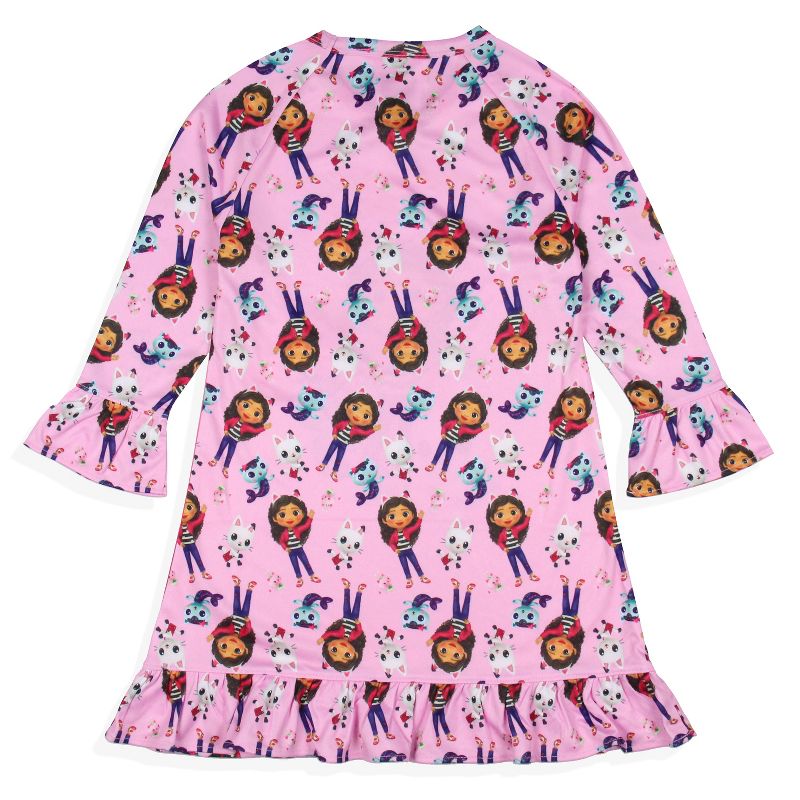 Gabby's Dollhouse Toddler Girls' Meow-Mazing! Sleep Pajama Dress Nightgown Pink, 4 of 6