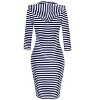 Coolmee Womens 3/4 Sleeve Hoodie Dress Casual Pocket Slim Pullover Knee Length Dress - 3 of 4