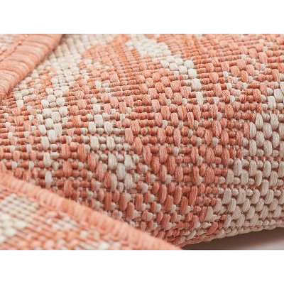 Coral Palm Print Washable Chenille Runner Rug