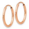 Black Bow Jewelry 1.5mm x 15mm 14k Rose Gold Polished Endless Tube Hoop Earrings - 2 of 4