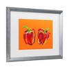 Trademark Fine Art - Alice Straker  Peppers On Orange Matted Framed Art - 3 of 4