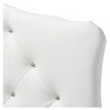 Baxton Studio Twin Rita Modern And Contemporary Faux Leather Upholstered Button Tufted Scalloped Headboard White: Elegant Dorm Furniture - 2 of 3