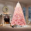 6ft/7.5ft/9ft Pre-Lit Snow Flocked Artificial Christmas Tree with Lights, Foldable Base for Home, Office and Holiday Parties - 2 of 4