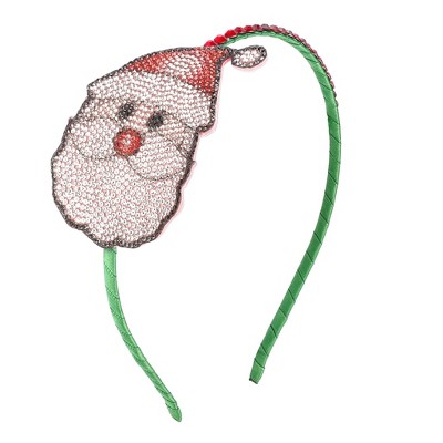 Liv & Ava GIRL'S HOLIDAY HEADBAND - SANTA Green