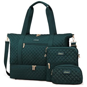 Travel Weekender Bag for Women, Duffle Bag with Shoe Compartment, Gym Duffel Bag with Makeup Bag Carry-on Tote Bag - 1 of 4