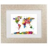Trademark Fine Art Michael Tompsett Map of The World Watercolor Matted Framed Art - 2 of 4