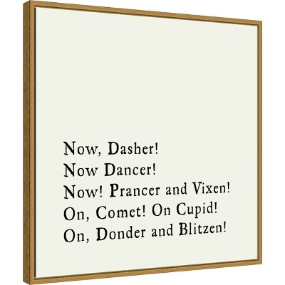 22" x 22" Gold Framed Holiday Canvas Wall Art