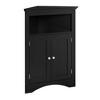 Ridstar 32.28 in. H Free Standing Bathroom Floor Corner Cabinet with Doors and Shelves-Black - 3 of 4