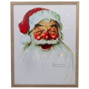 Northlight LED Lighted Norman Rockwell 'Santa Claus' Christmas Wall Art - 19" - 1 of 4
