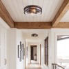 Dewdrop Flush Mount Ceiling Light Black Industrial Fixture with Clear Seeded Glass Shade for Bedroom Kitchen - 4 of 4