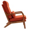 Karl Home High Back Solid Wood Armrest Backrest Iron Frame Linen Indoor Leisure Chair - 3 of 4