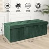 Aoibox Velvet Foldable Ottoman Bench with Storage, Foot Rest Stool for Living Room or Bedroom, End of Bed Bench in Green - 3 of 4