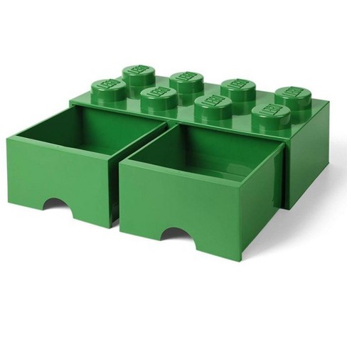 Room Copenhagen LEGO Brick Drawer, 4 Knobs, 1 Drawer, Stackable Storage  Box, Dark Green