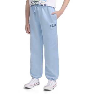 Converse® Girls' Fleece Jogger Pants - Heather Gray - 1 of 4