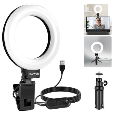 MaseiKar Basic 5" Ring Light,Clip on Light Kit with Desk Tripod for Laptop Computer Zoom Call Live Streaming Remote Working Video Recording,BR60