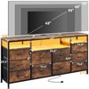 63" Long TV Stand Dresser with 10 Fabric Drawers, Safety Power Outlet & LED Lights, Sturdy Storage Unit for 75 Inch TV - 3 of 4