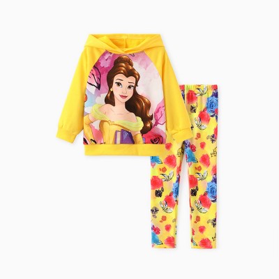 PATPAT Disney Princess Toddler Girls Clothes Long Sleeve Hoodies and Leggings Clothing Sets Fall Casual Pullover Tracksuit