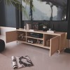ORRD Bamboo TV Stand with Doors, 2-Tier Storage Cabinet for Living Room & Bathroom, Multi-Purpose Organizer with Open Shelves, Natural - 3 of 4