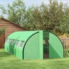 Outsunny Walk-in Tunnel Greenhouse with Hinged Doors, Mesh Windows, Upgraded Gardening Plant Warm House Tent - 3 of 4