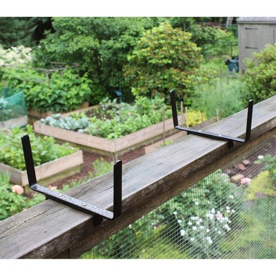Large White Galvanized Steel Flower Box Planter with Brackets