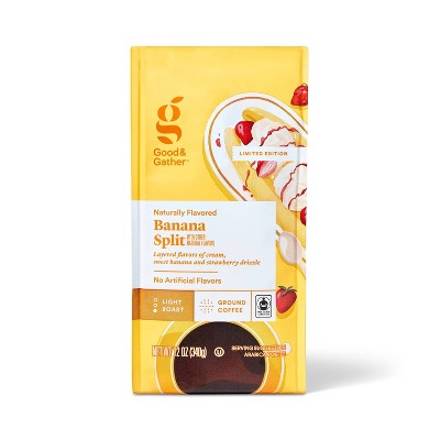 Naturally Flavored Banana Split with other Natural Flavors Light Roast Ground Coffee - 12oz - Good & Gather™