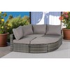8-Piece Outdoor Wicker Sofa Set with Curved Sofa & Sectional L- Shaped Patio Furniture & Patio Conversation Set Coffee Table, Rattan & Cushions - 3 of 4