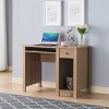 GlasFlength Desks Computer Desk Office Desk Writing Table Desk with Drawers Cabinet for Small Space Home Office, Beige, 39"*19.75"*30" - 2 of 4
