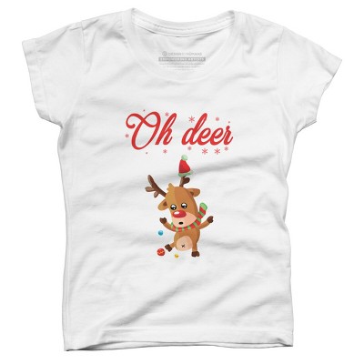 Girl's Design By Humans Oh deer - Christmas Sweater By Storms98 T-Shirt