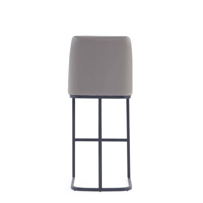 Gray Leatherette and Metal Barstools Set of 3