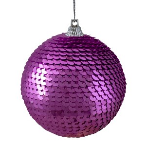 Northlight 3" Magenta Pink Sequin Shatterproof Ball Christmas Ornament - 1 of 4