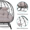 Indoor Outdoor Double Egg Chair with Ottoman Padded Cushions,Wicker Lounge Chair Deep Seating Chair with Footrests,Loveseat for Patio Porch Backyard - 4 of 4