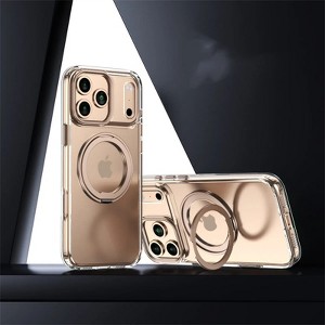 Clotth Magnetic Case for iPhone 17 Pro Max - 360° Rotating Ring Kickstand, Frosted Cover, Shockproof & Yellowing Protective Case - 1 of 4