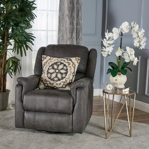 Upholstered Glider Recliner with Swivel Function and Plush Cushioning - 1 of 4